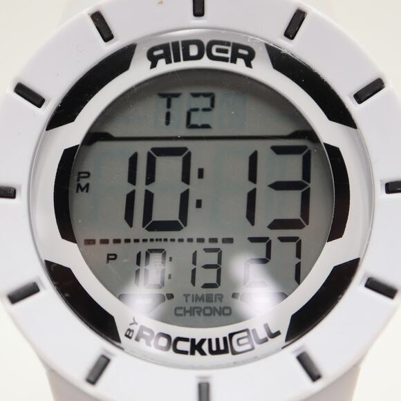 Rider by Rockwell Mens White Digital Sport 49mm Watch Chrono Alarm New Battery - Picture 6 of 12